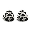 Leopard Print Brass Enamel Stud Earrings for Women EJEW-U055-15D-S-2