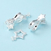 925 Sterling Silver Fold Over Clasps STER-D005-10S-4
