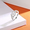 925 Sterling Silver Micro Pave Clear Cubic Zirconia Finger Rings for Women FS-WG35926-04-4
