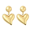 Heart 304 Stainless Steel Dangle Stud Earrings EJEW-A125-45G-4