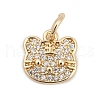 Brass Micro Pave Cubic Zirconia Charms KK-Q096-15A-G-1