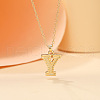 Alloy Textured Initial Pendant Necklaces FS-WG9837C-25-1
