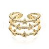 Brass Micro Pave Clear Cubic Zirconia Cuff Rings X-RJEW-S044-084-NF-3