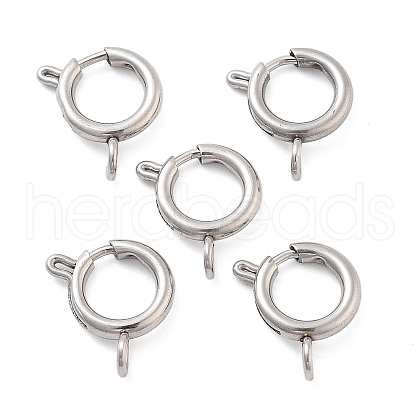 Non-Tarnish 304 Stainless Steel Spring Ring Clasps STAS-E104-09E-P-1