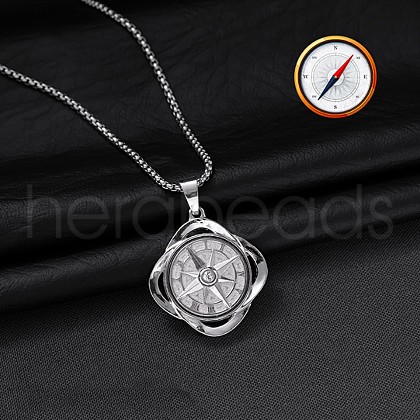 Rotatable Alloy Pendant 316 Surgical Stainless Steel Chain Necklaces for Men FS-WG50373-08-1