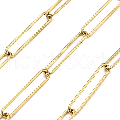 Ion Plating(IP) 304 Stainless Steel Oval Link Chains CHS-G039-12G-1