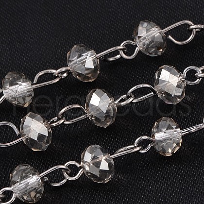 Handmade Glass Beaded Chains for Necklaces Bracelets Making AJEW-JB00132-04-1