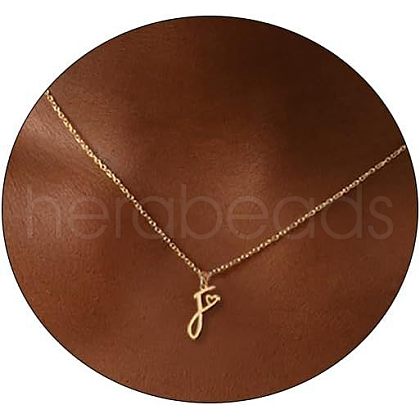 Fashionable Brass Letter Heart Pendant Necklaces for Women FS-WGD0E1D-06-1