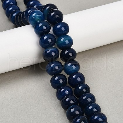 Dyed Natural Agate Beads Strands G-U030-A01-01-1