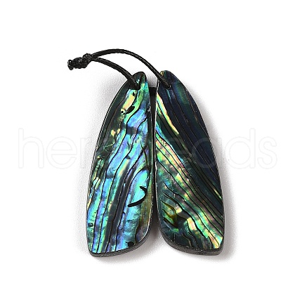 2Pcs Natural Abalone Shell/Paua Shell Pendants SHEL-A005-01A-1