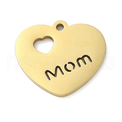 Mother's Day Ion Plating(IP) 304 Stainless Steel Pendants STAS-N104-06G-1