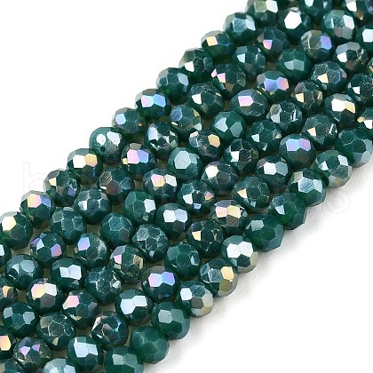 Electroplate Glass Beads Strands X-EGLA-A044-P2mm-B09-1
