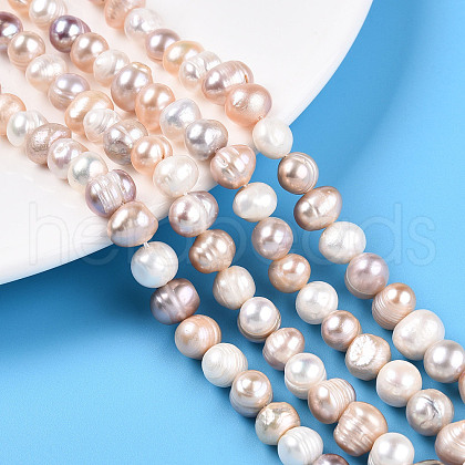Natural Cultured Freshwater Pearl Beads Strands PEAR-N013-07O-01-1