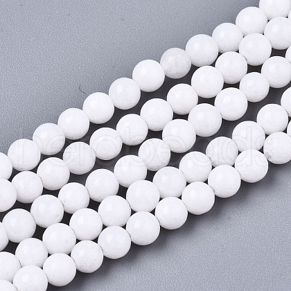 Natural White Jade Beads Strands G-S359-242B-1