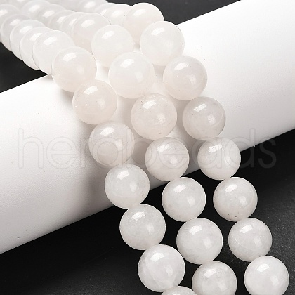 Natural Round White Jade Bead Strands G-P070-01-12mm-1
