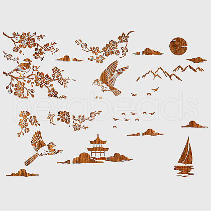 6Pcs 6 Styles PET Hollow Out Drawing Painting Stencils DIY-WH0416-0007-1