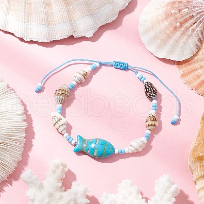 Glass Seed Beaded Braided Bead Bracelets BJEW-MZ00172-05-1