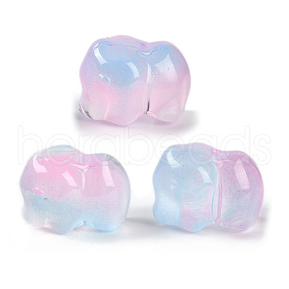 Spray Painted Glass Beads GLAA-Z007-04J-1