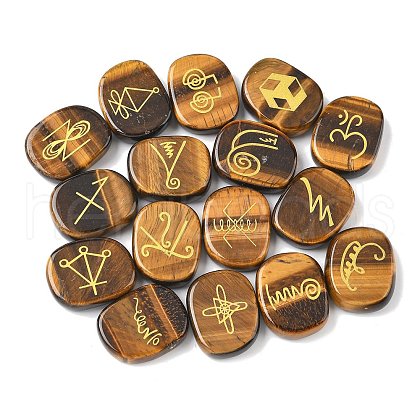 16Pcs 16 Styles Natural Tiger Eye Display Decorations G-F786-02A-06-1