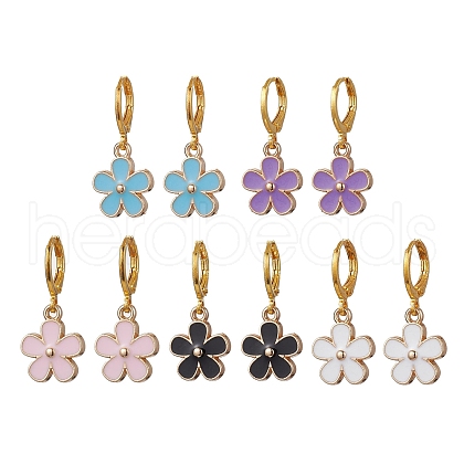 Alloy and Enamel Hoop Earrings EJEW-JE06097-1