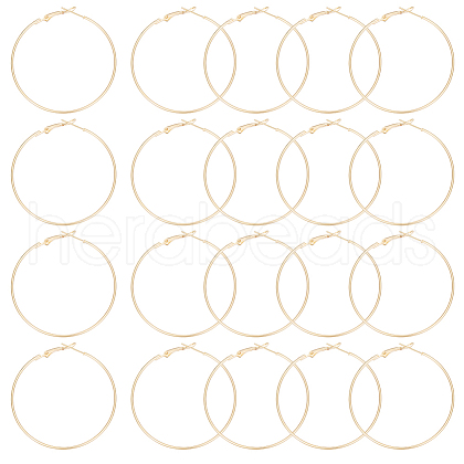 Beebeecraft 20Pcs Brass Hoop Earring Findings FIND-BBC0003-25-1