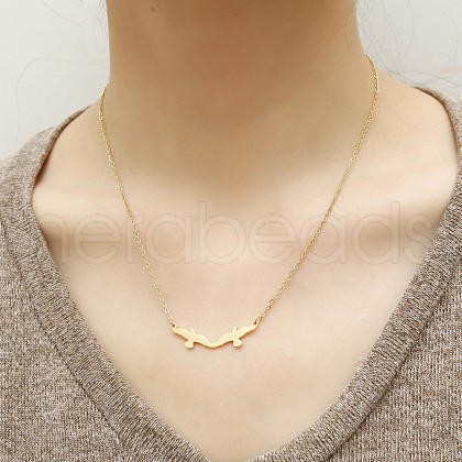 304 Stainless Steel Pendant Necklaces for Women FS-WGD2842-02-1