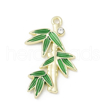 Rack Plating Alloy Enamel Rhinestone Pendants PALLOY-R151-35G-1