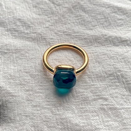 Square 304 Stainless Steel with Glass Finger Rings FS-WG8AAFA-46-1