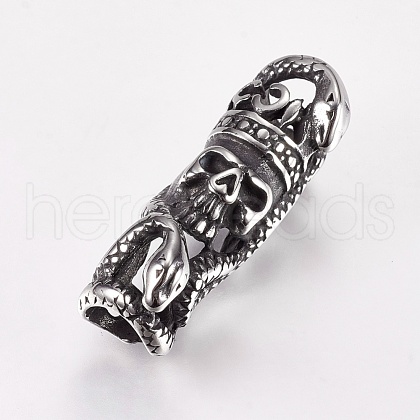 304 Stainless Steel Hollow Tube Beads STAS-I070-14AS-1
