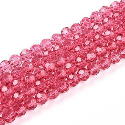 Baking Paint Transparent Glass Beads Strands DGLA-A035-T4mm-D02-1