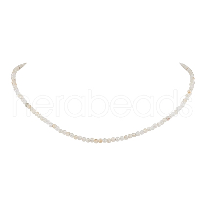 3mm Faceted Round Natural Citrine Beaded Necklaces for Women NJEW-JN05079-01-1