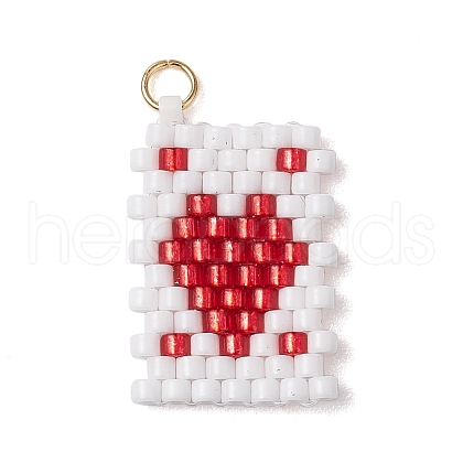 Cylinder Seed Flat Round Pendants PALLOY-MZ00594-02-1
