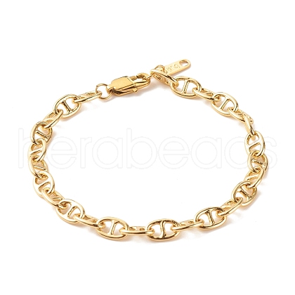 Brass Mariner Links Chain Anklets for Women AJEW-AN00456-1