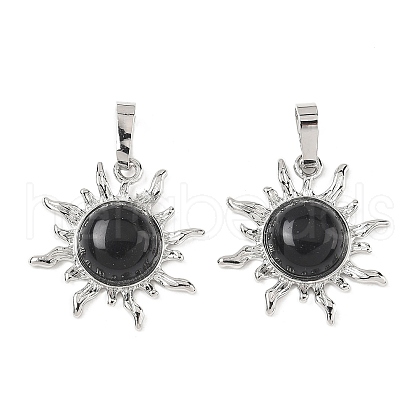 Natural Obsidian Pendants G-F786-08P-30-1