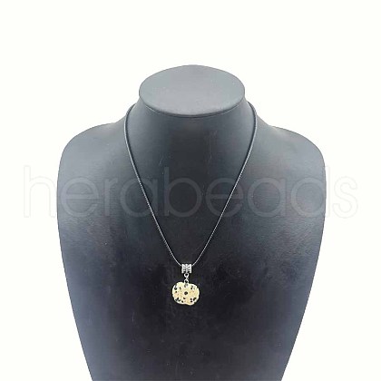 Natural Dalmatian Jasper Apple Pendant Necklaces CC1324-4-1
