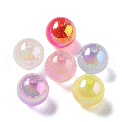 UV Plating Iridescent Acrylic Beads X-MACR-D032-04-1