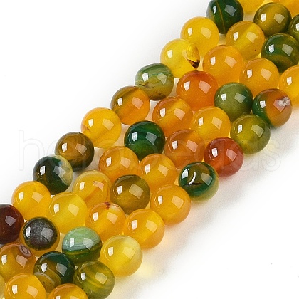 Natural Striped Agate/Banded Agate Beads Strands G-Z060-A01-A18-1
