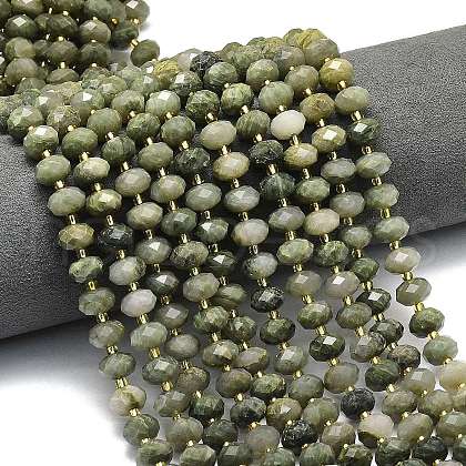 Natural Green Rubbit Fur Rutilated Quartz Beads Strands G-P573-A58-01-1