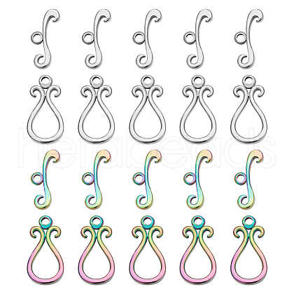 SUNNYCLUE 10 Sets 2 Colors 304 Stainless Steel Toggle Clasps STAS-SC0004-23-1
