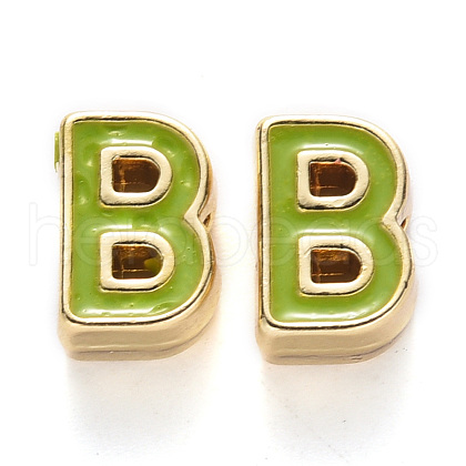 Rack Plating Alloy Enamel Beads X-ENAM-S122-033B-NR-1