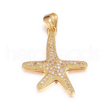 Brass Micro Pave Cubic Zirconia Pendants ZIRC-P060-15G-1