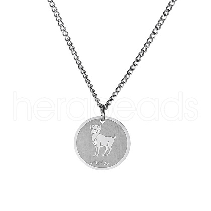 Non-Tarnish Stainless Steel 12 Constellation Pendant Necklaces for Sweater FZ0908-8-1