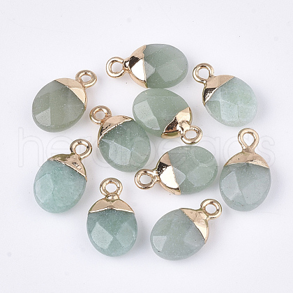 Electroplate Natural Green Aventurine Charms G-S344-09J-1