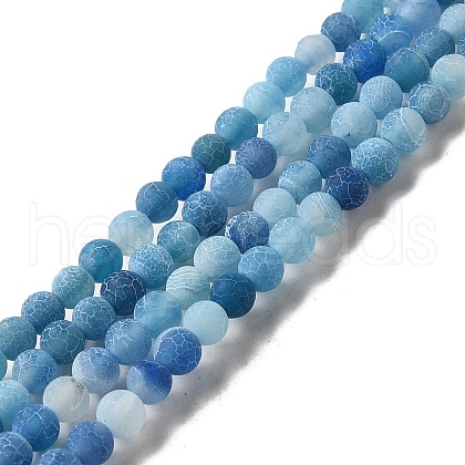 Natural Crackle Agate Beads Strands G-G055-4mm-2-1