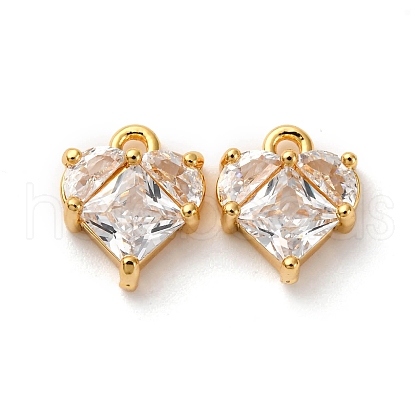 Brass Micro Pave Cubic Zirconia Pendants KK-F898-04G-1
