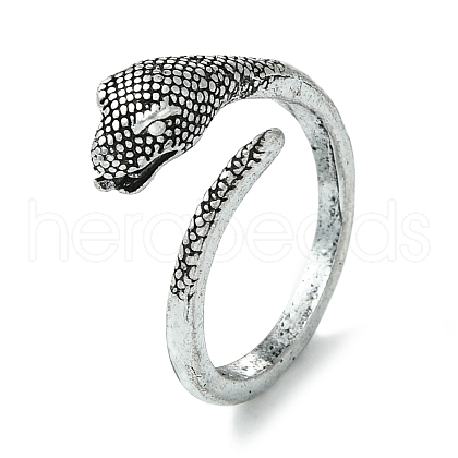 Snake Alloy Open Cuff Rings RJEW-K275-78AS-1