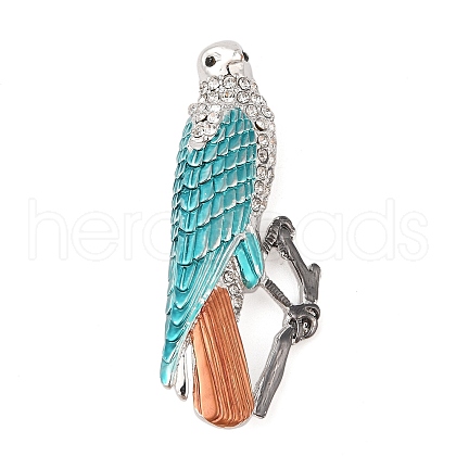 Bird Zinc Alloy Rhinestone Pins JEWB-S027-03P-B-1