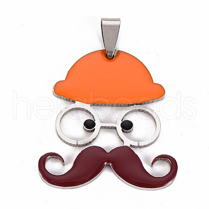 201 Stainless Steel Enamel Pendants STAS-S110-076F-1