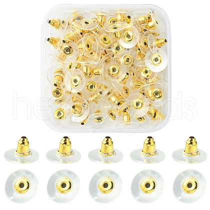 100Pcs Iron Ear Nuts KK-YW0002-09-1