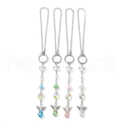 Angel Butterfly Glass Pendants Decirationgs HJEW-JM01936-1
